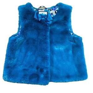 GYMBOREE BLUE FLORAL VEST FOR KIDS GIRLS SIZE 5